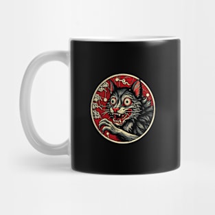 Spooky yokai cat portrait Mug